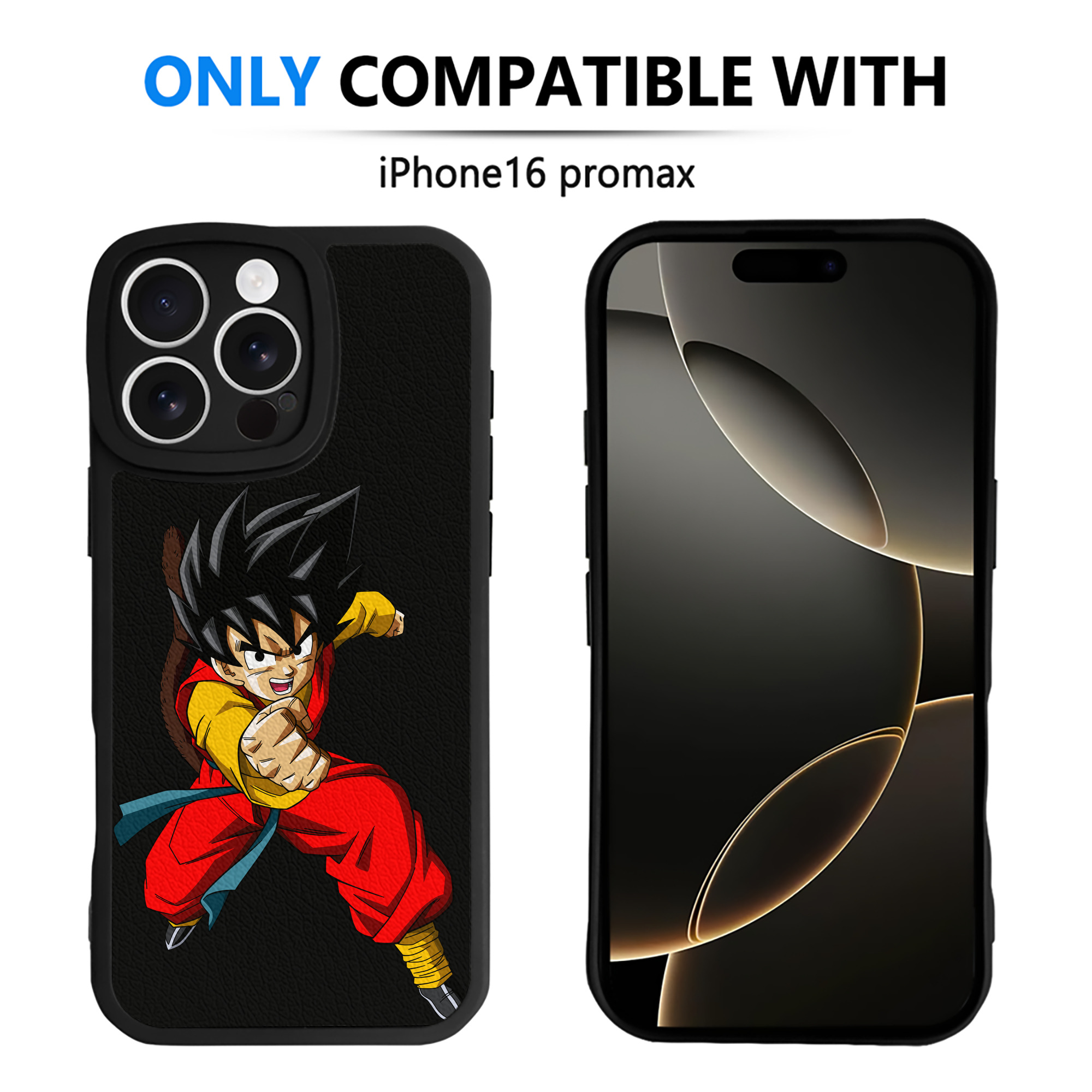 （画像用） ドラゴンボール 孫悟空（そん ごくう）Son Goku カカロット DRAGON BALL Kakarotto 【iPhone 16シリーズ対応】シリコンスマホケース（レザー調） 材質：シリコン